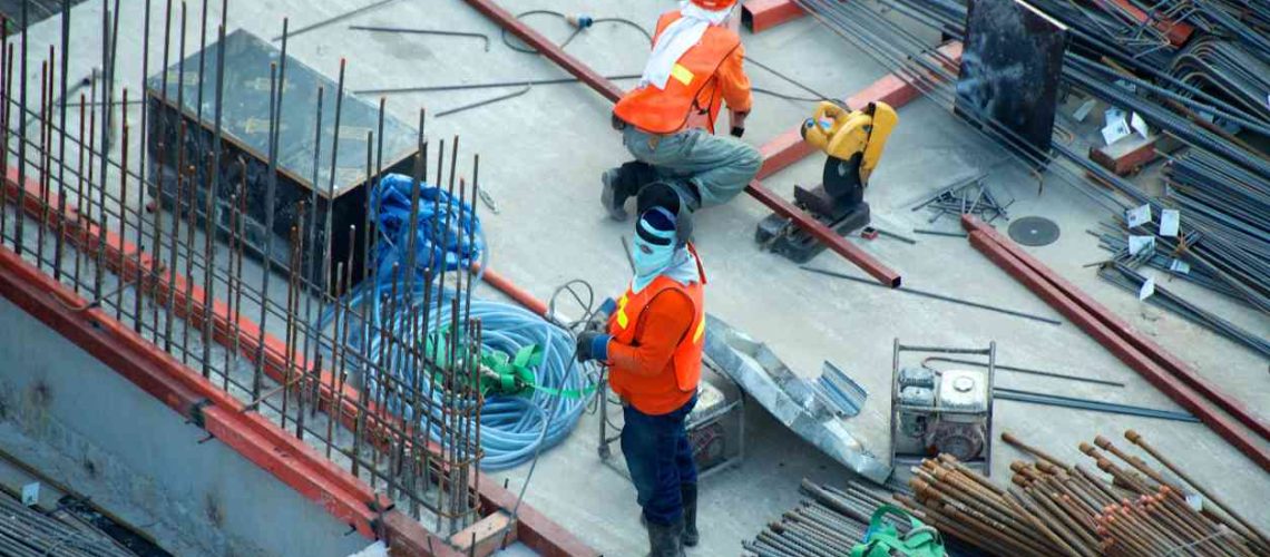 Workers on a construction site