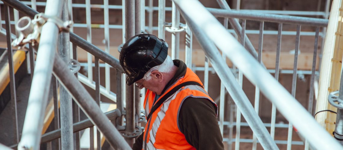 A construction manager inspecting a construction site
