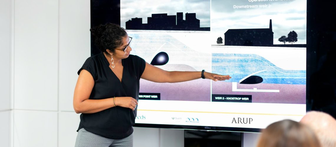 female professional giving a presentation