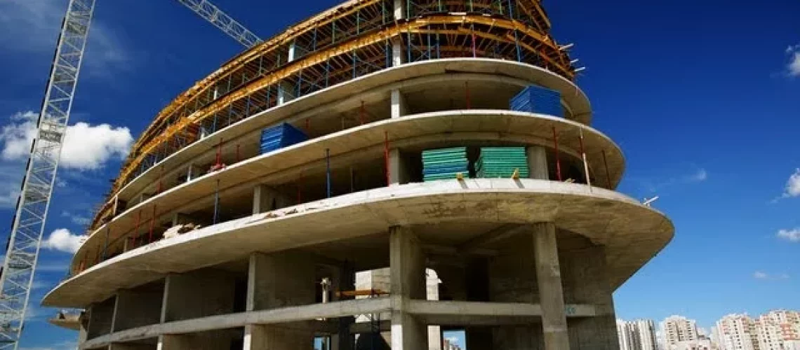 Work in progress at a construction site