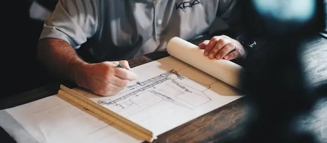 drafter working on a drawing
